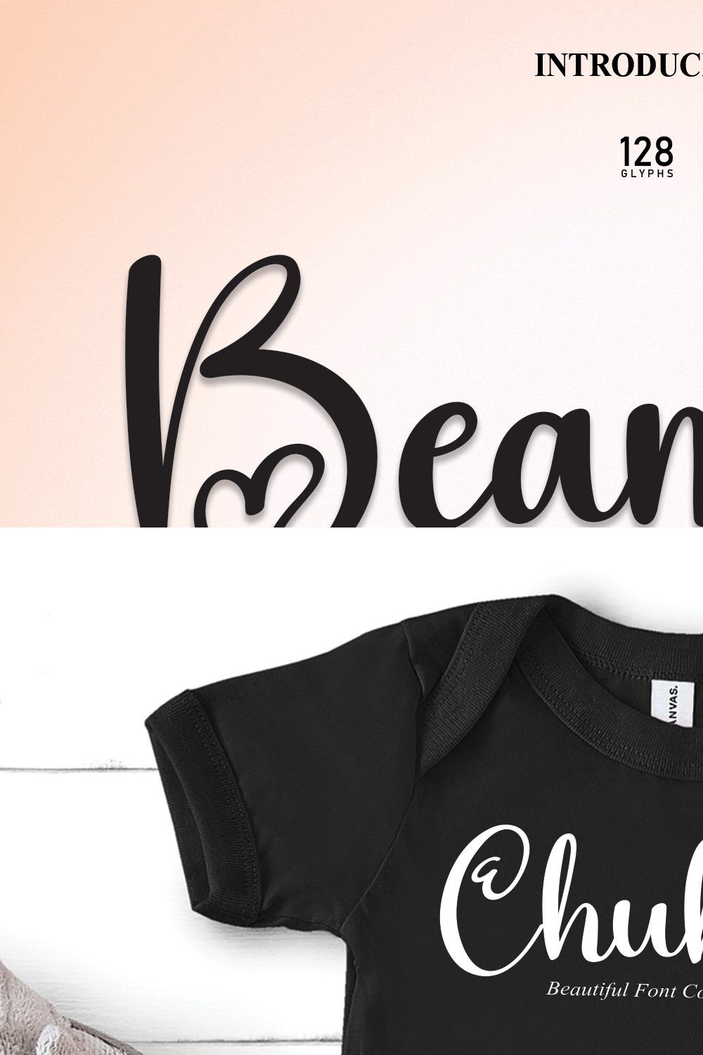 Beaming | Script Font pinterest preview image.