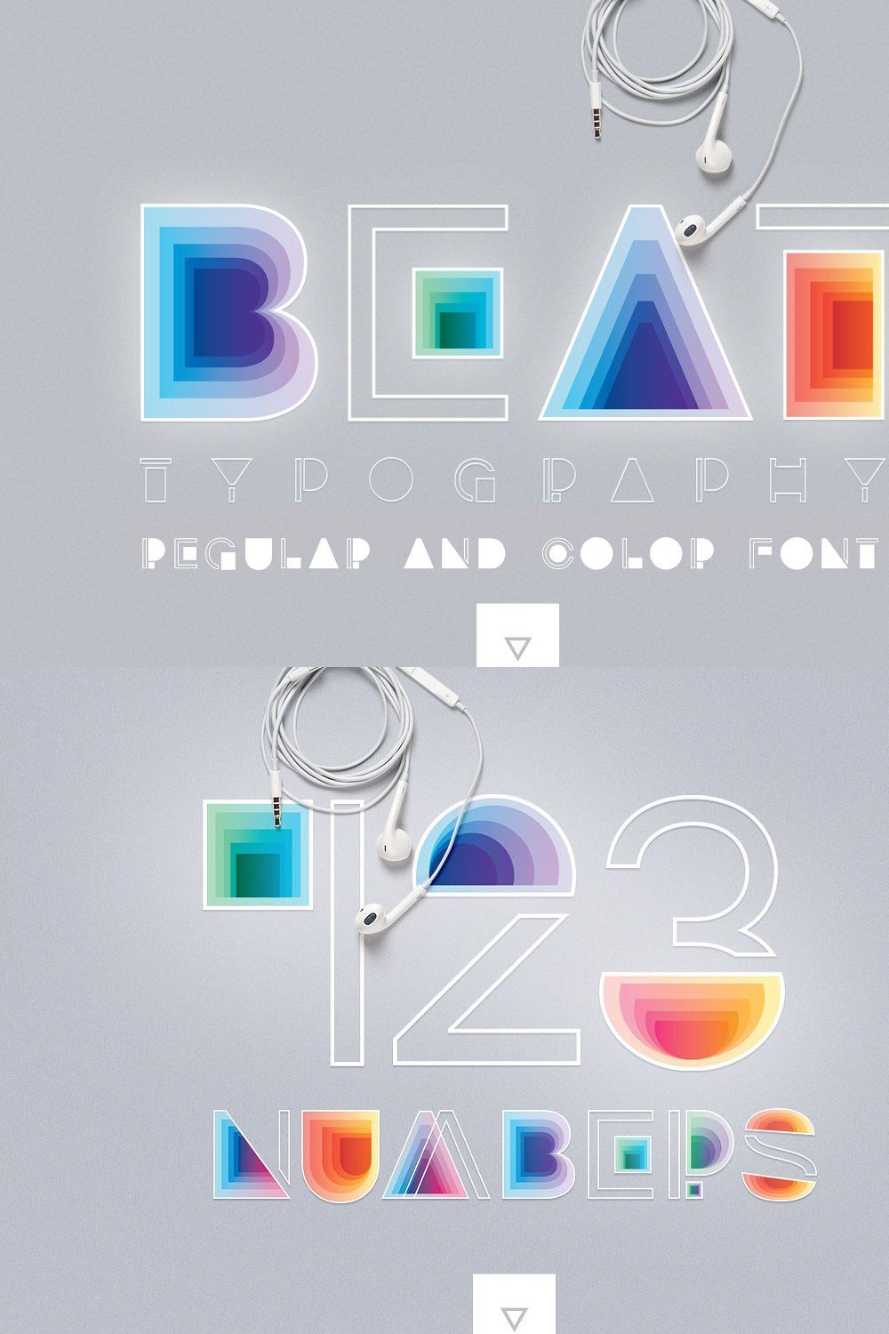 BEAT typography- SVG Color Font pinterest preview image.