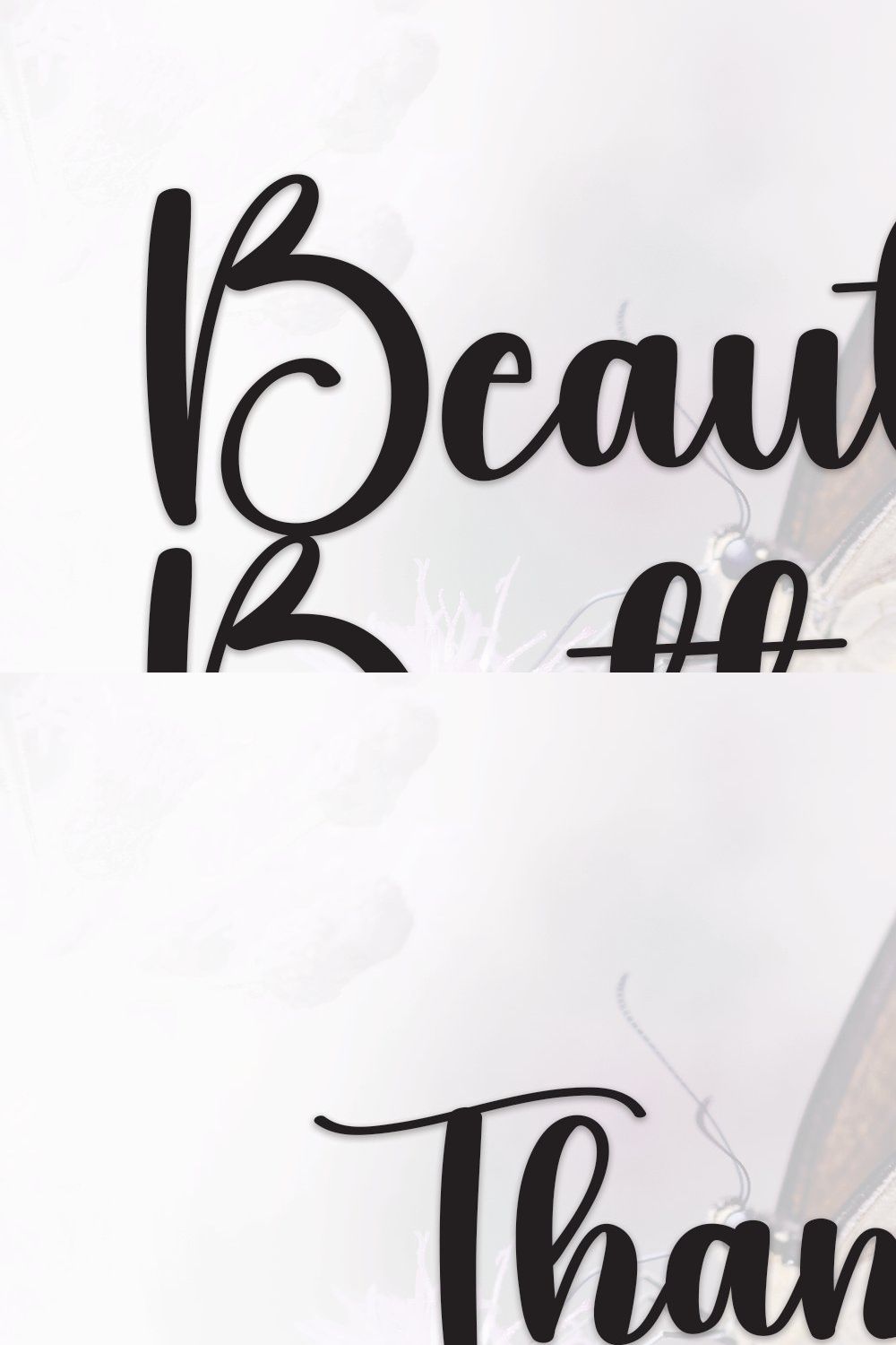 Beautiful Butterfly | Script Font pinterest preview image.