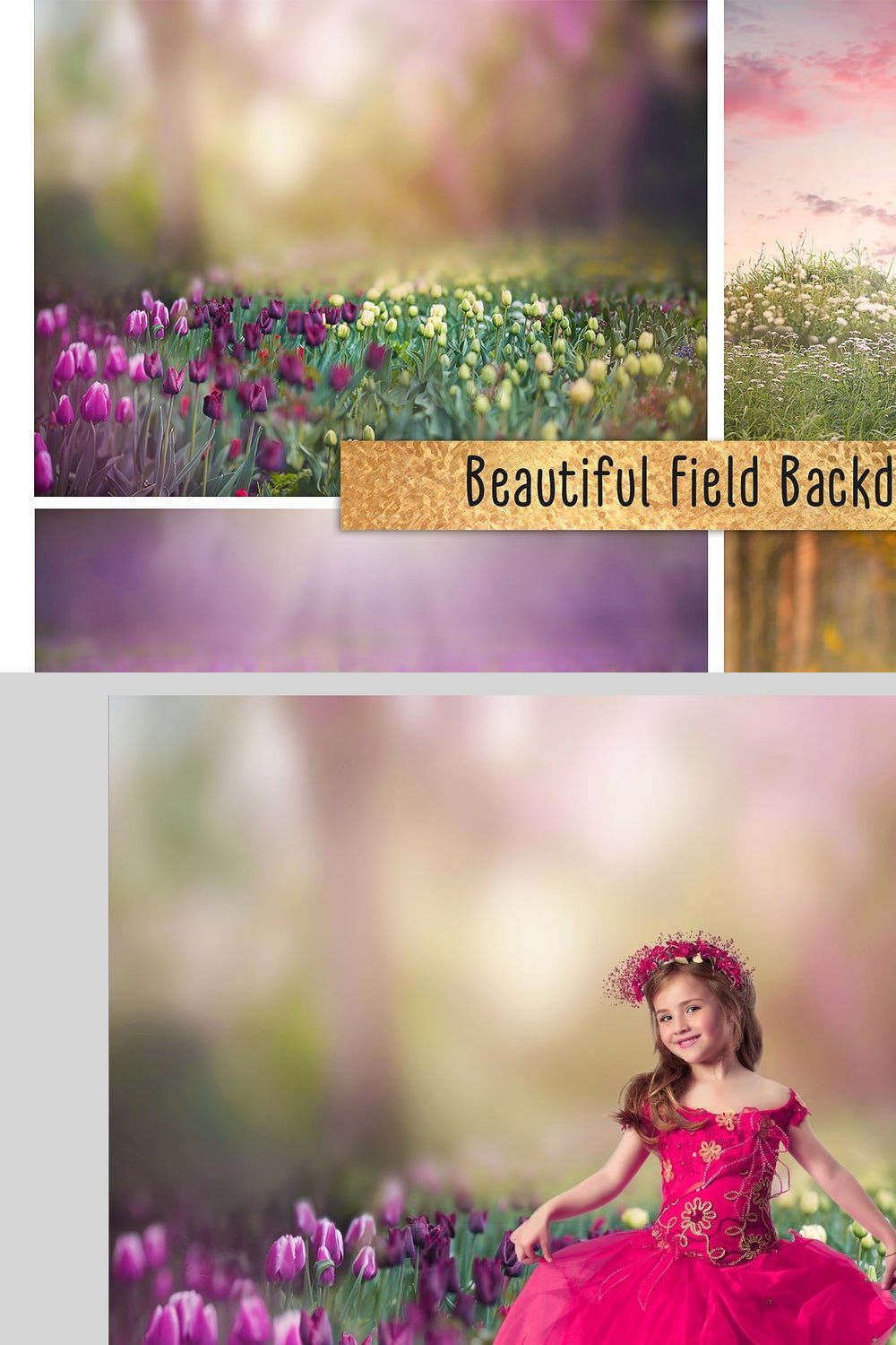 Beautiful Field Backdrops pinterest preview image.