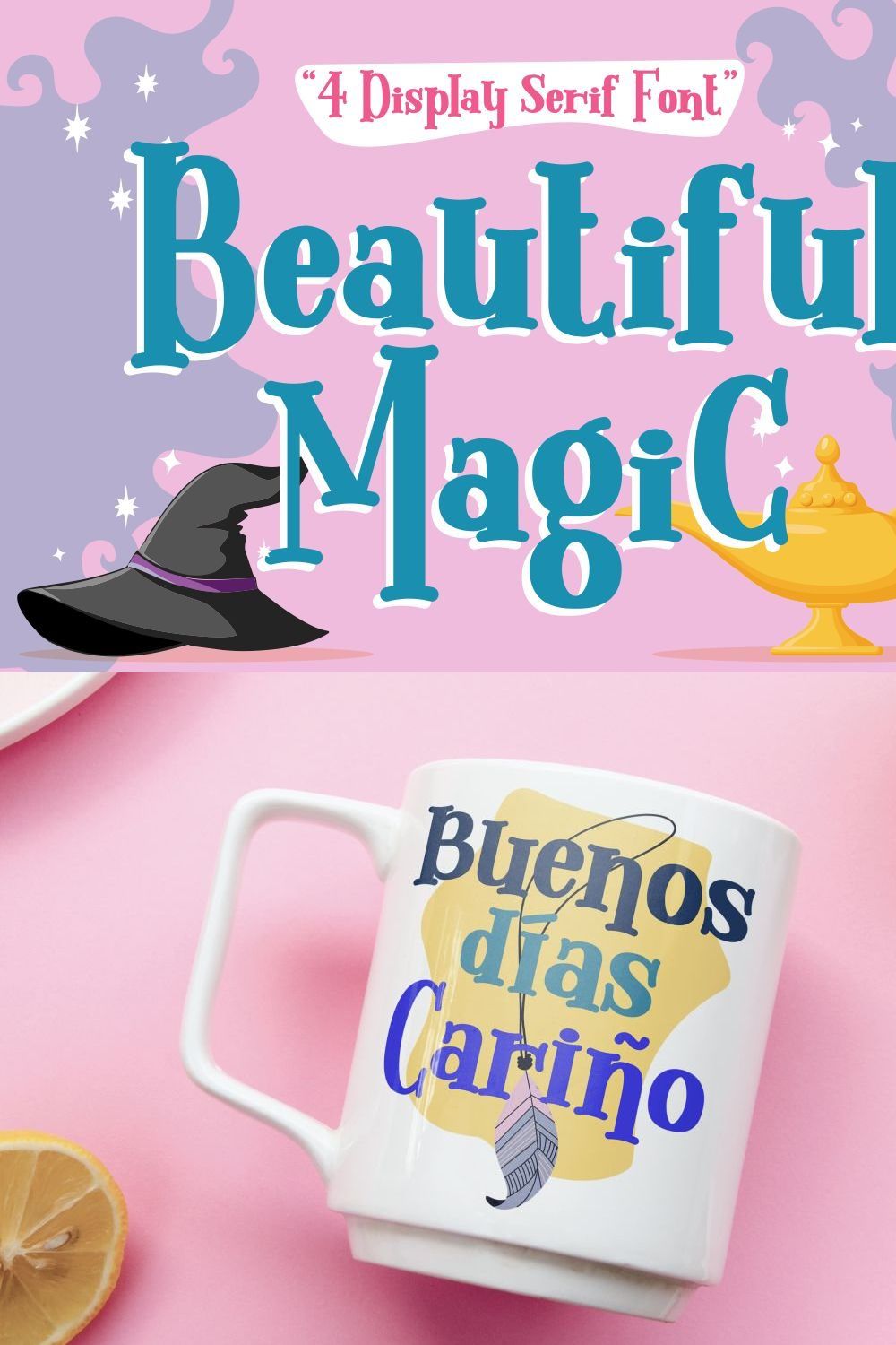 Beautiful Magic - 4 Display Serif pinterest preview image.