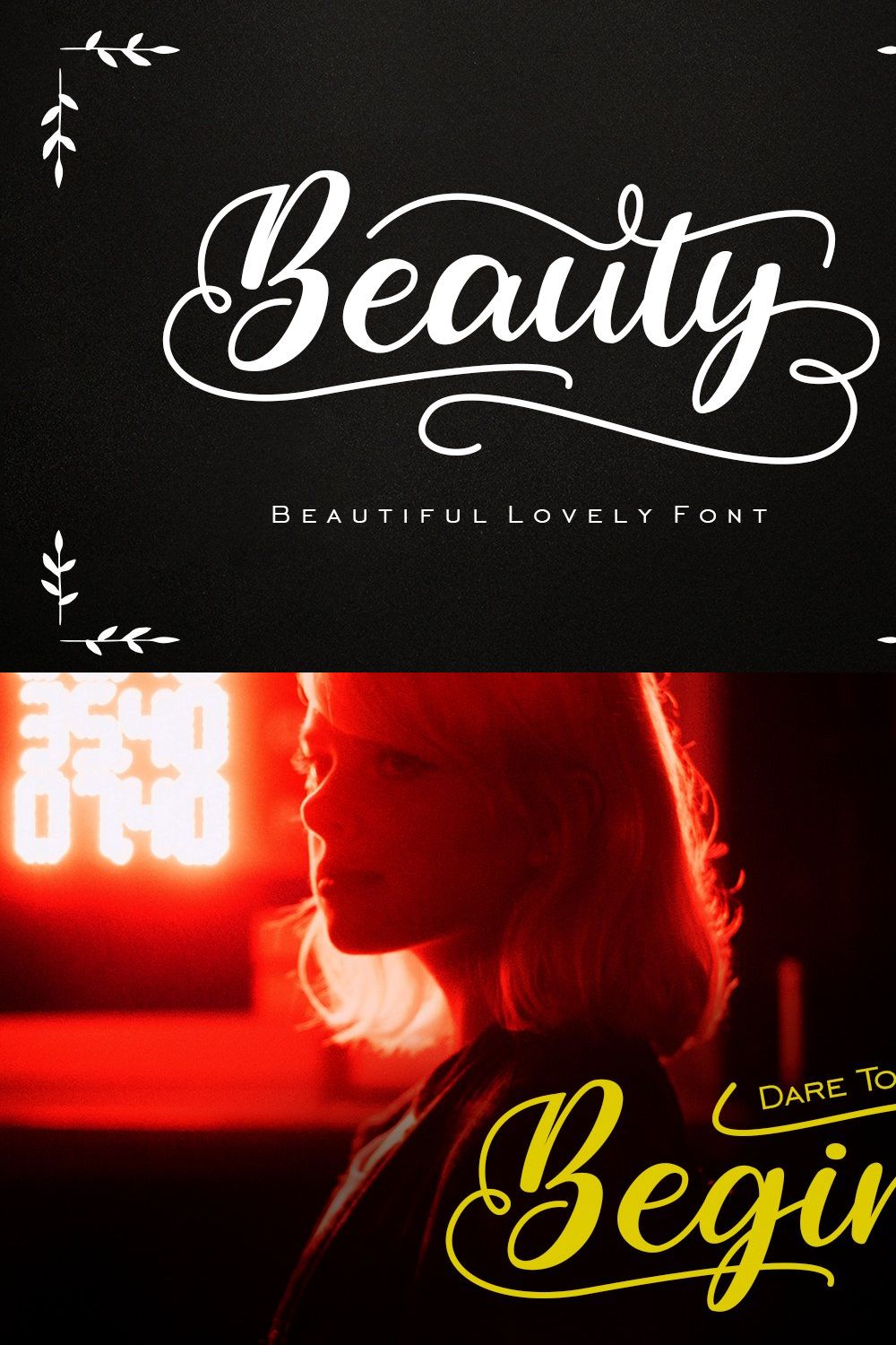 Beauty - Beautiful Lovely Font pinterest preview image.