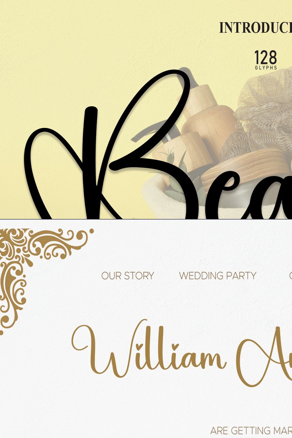 Beauty | Script Font pinterest preview image.