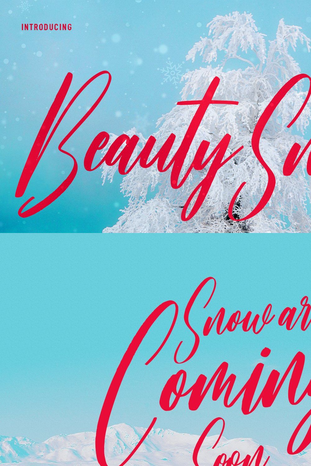 Beauty Snowy Script Font pinterest preview image.