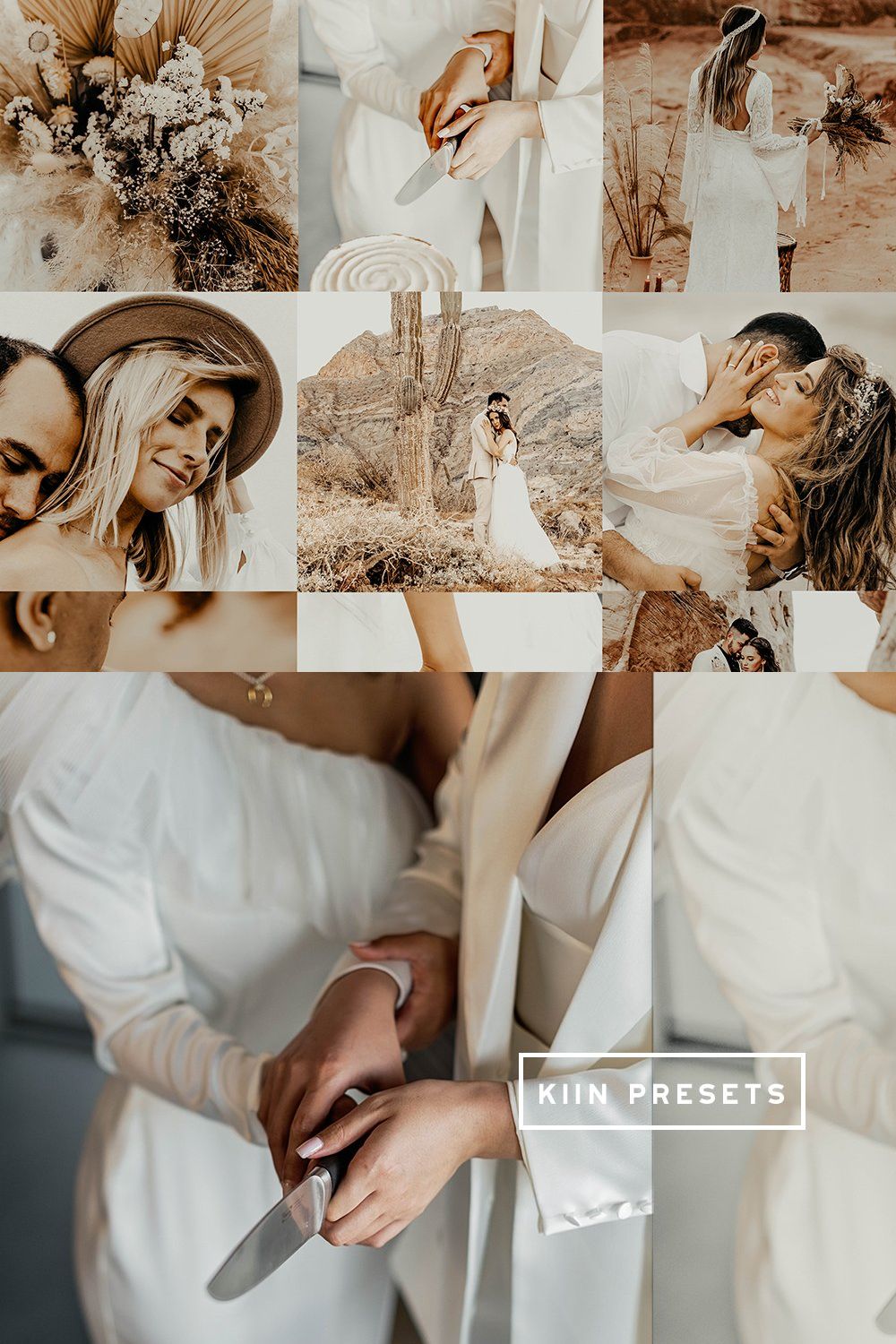 BEIGE WEDDING LIGHTROOM MOB PRESETS pinterest preview image.