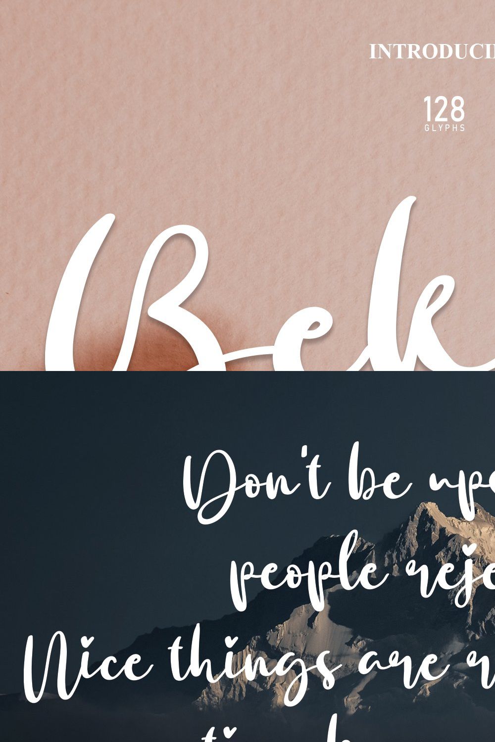 Bekind | Script Font pinterest preview image.