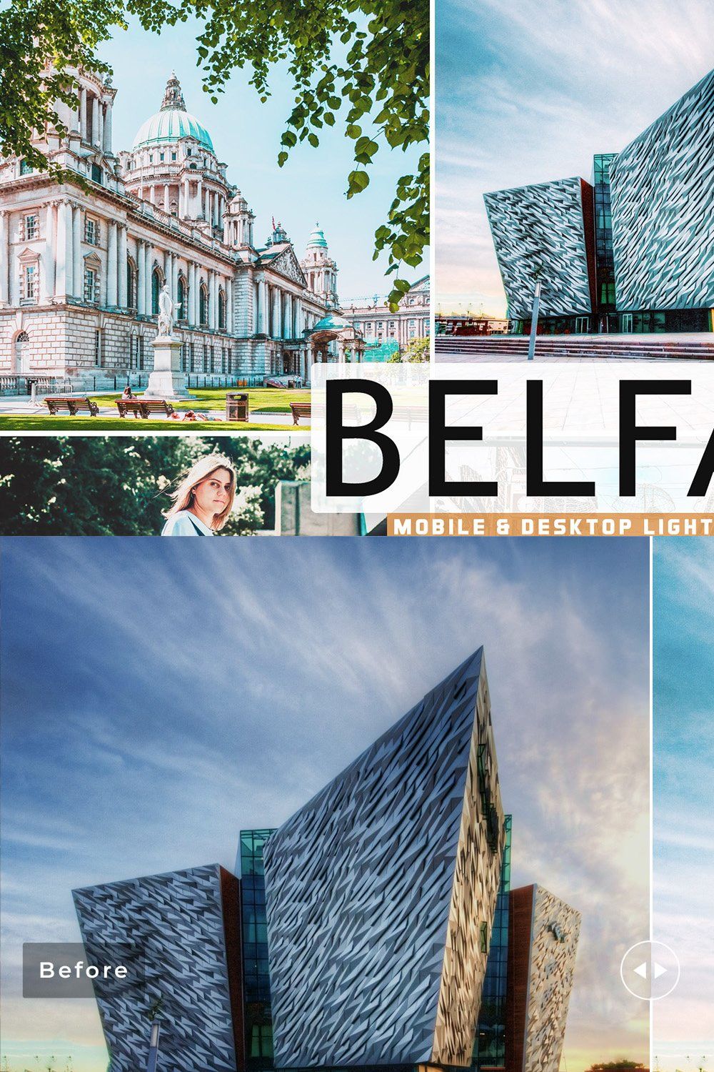 Belfast Pro Lightroom Presets pinterest preview image.