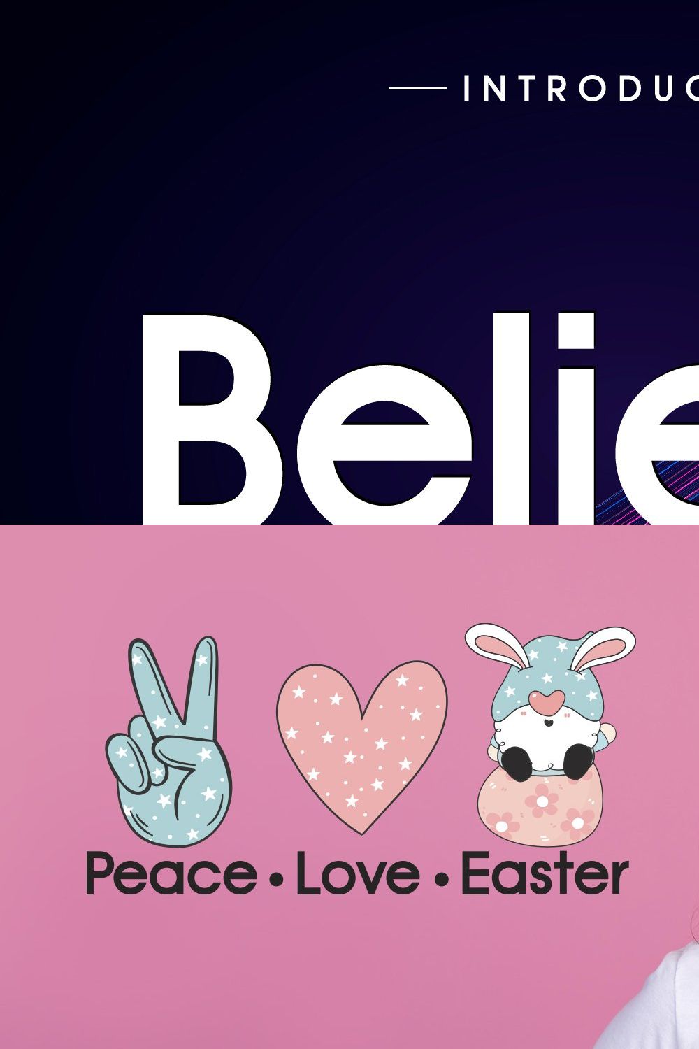 Believe Fonts pinterest preview image.