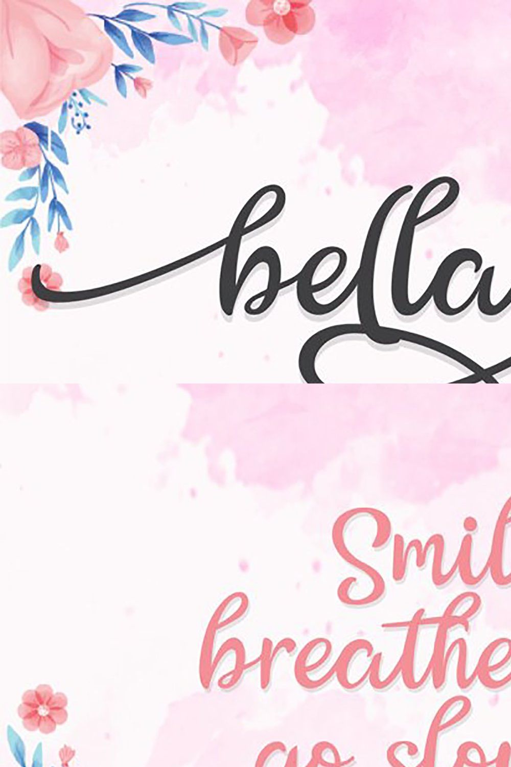 Bellasya | a handwriten font pinterest preview image.