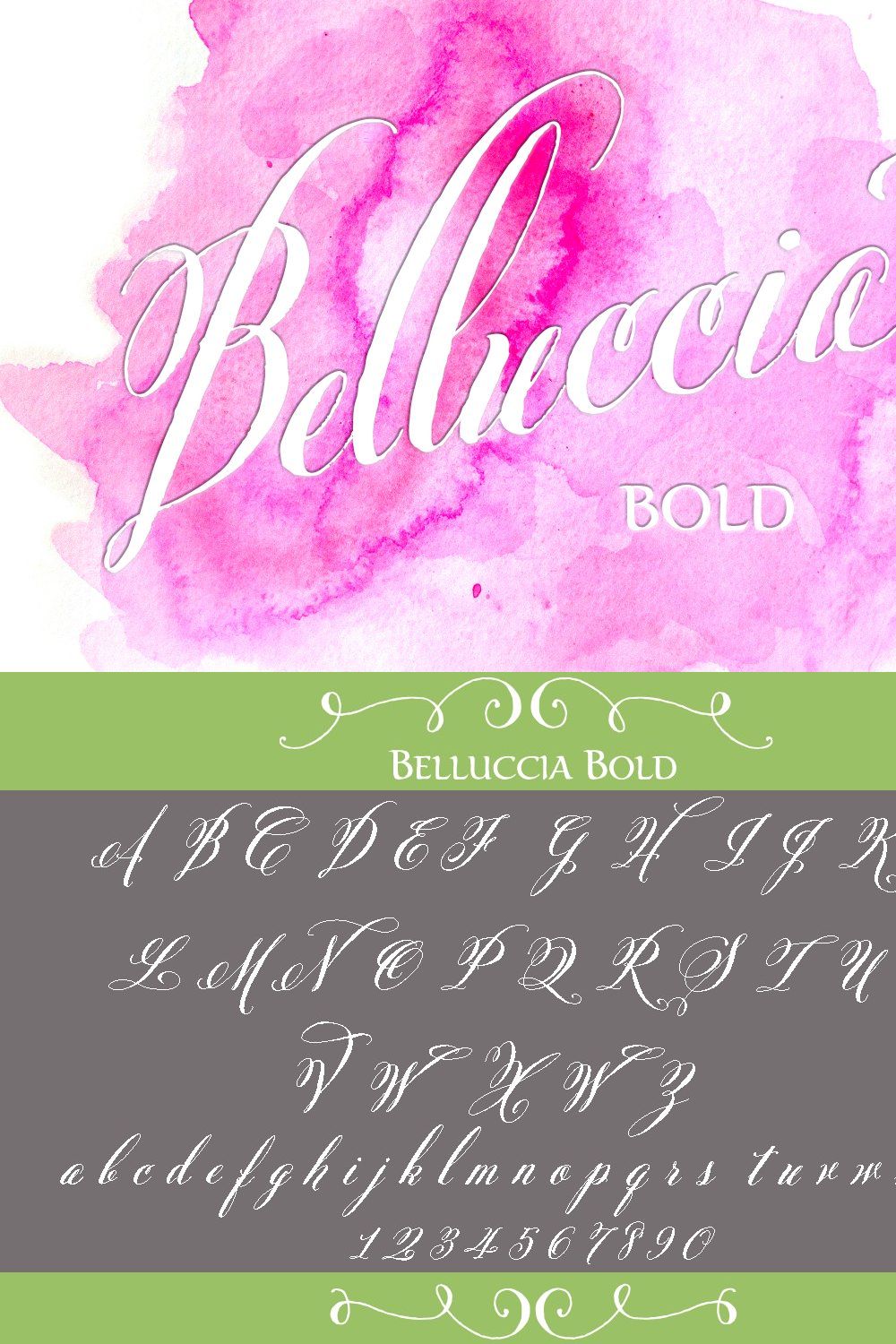 Belluccia Bold Font pinterest preview image.