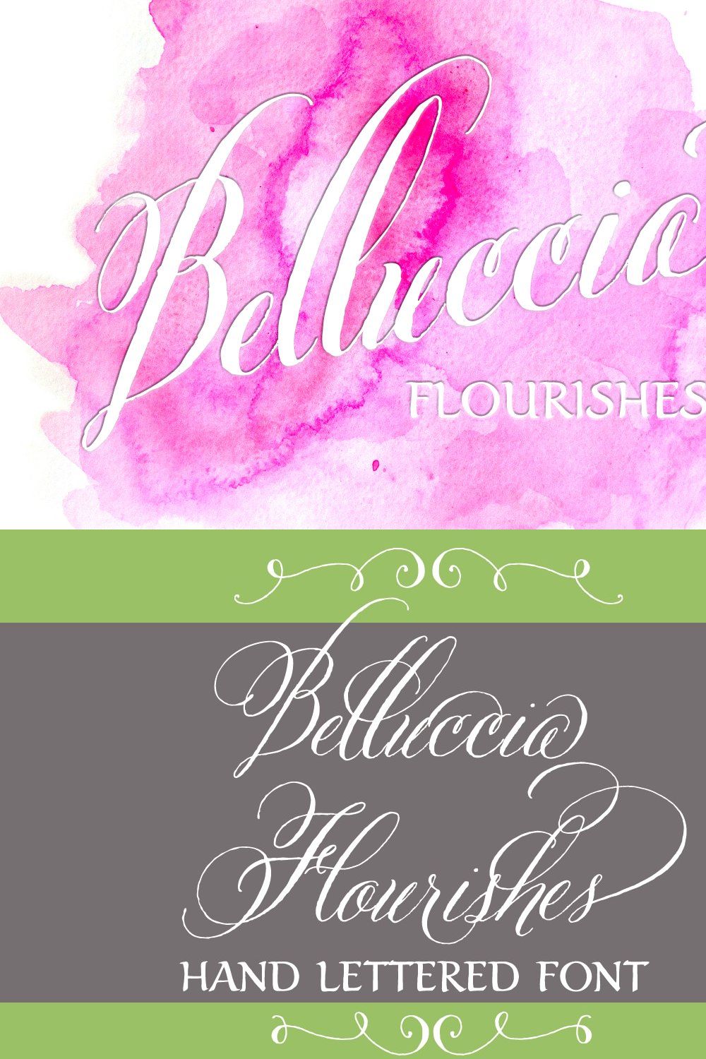 Belluccia Hand Drawn Flourishes pinterest preview image.