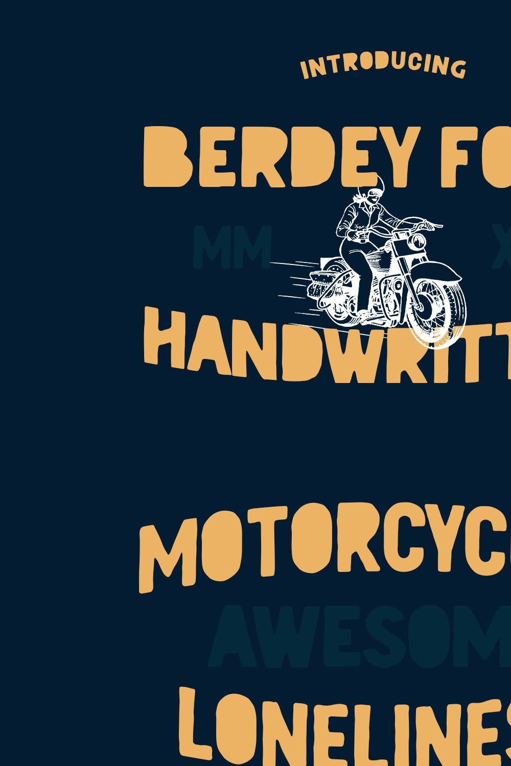 Berdey Handwritten Display Font pinterest preview image.