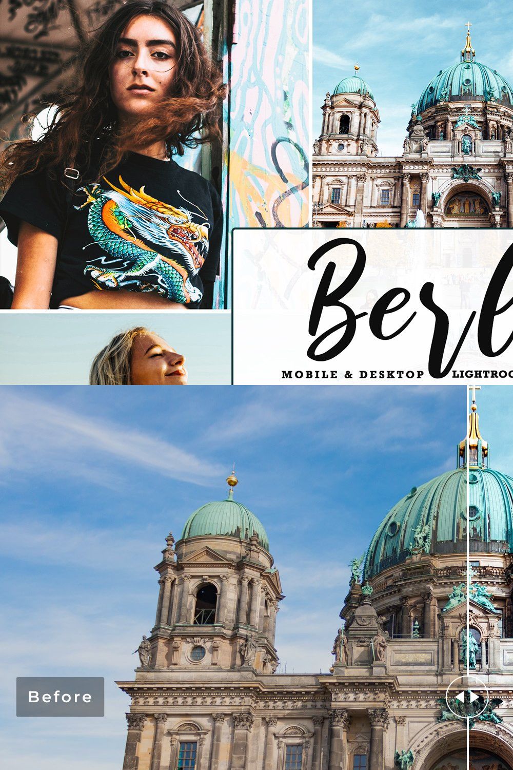 Berlin Lightroom Presets Pack pinterest preview image.