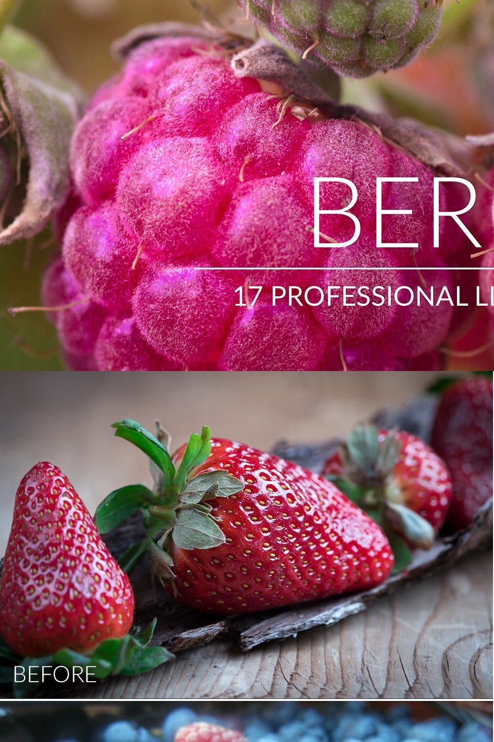 Berries Lr Presets pinterest preview image.