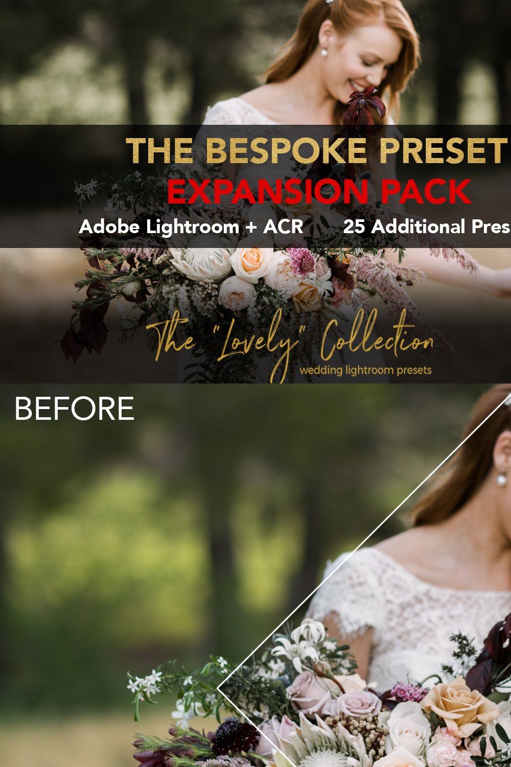 BESPOKE Lightroom Preset Expansion pinterest preview image.