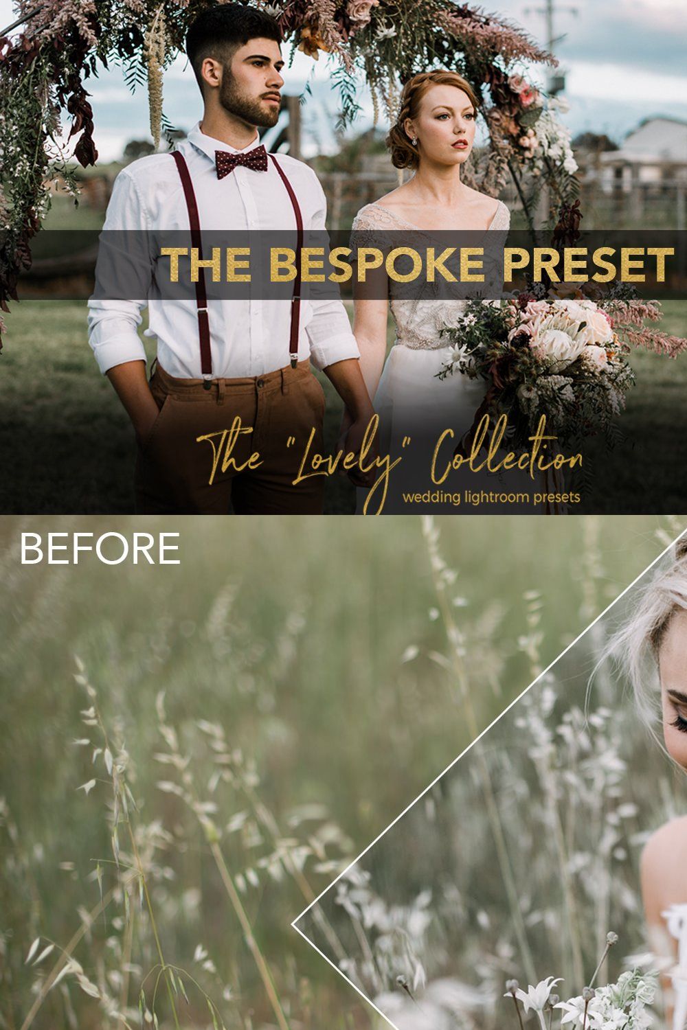 BESPOKE Wedding Lightroom ACR Preset pinterest preview image.