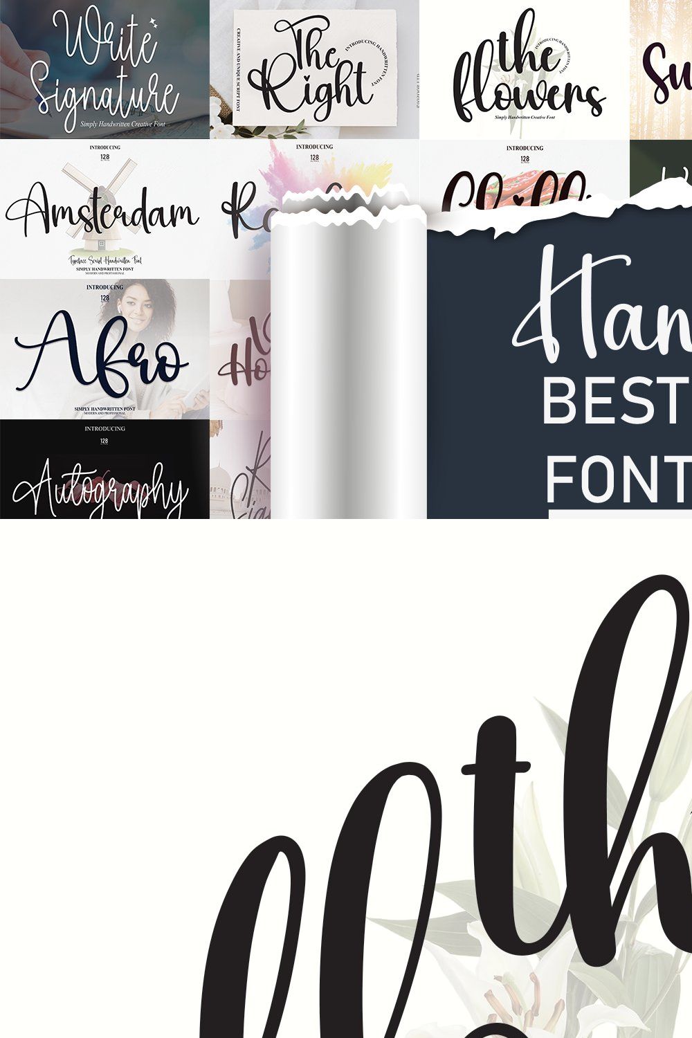 Best Selling Font Bundle pinterest preview image.