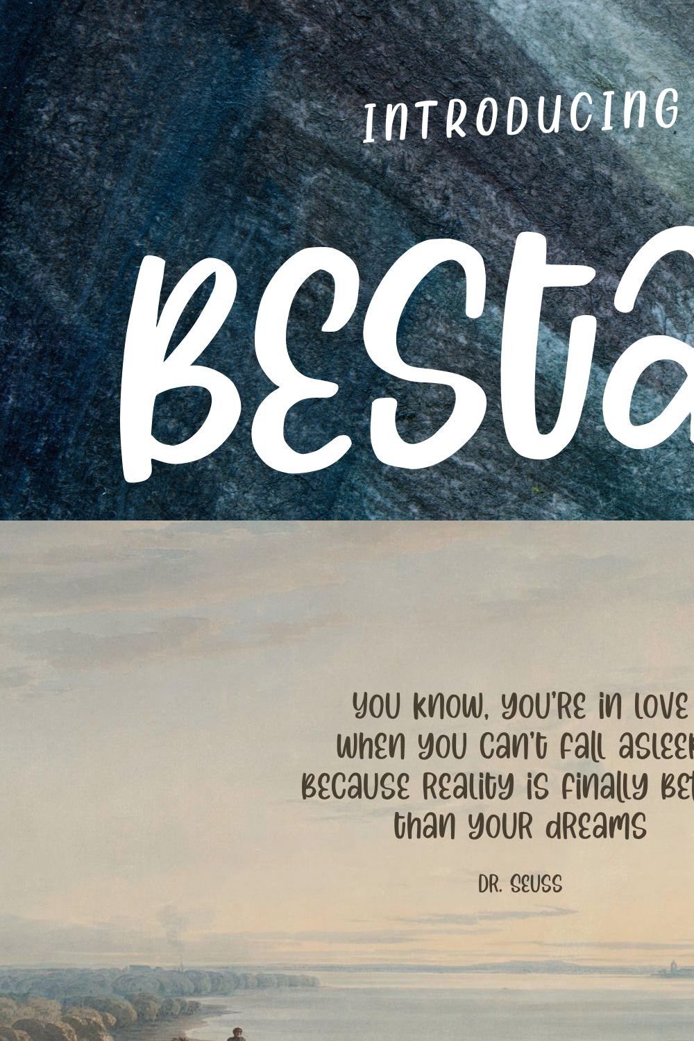 Bestari - Handdrawn Font pinterest preview image.