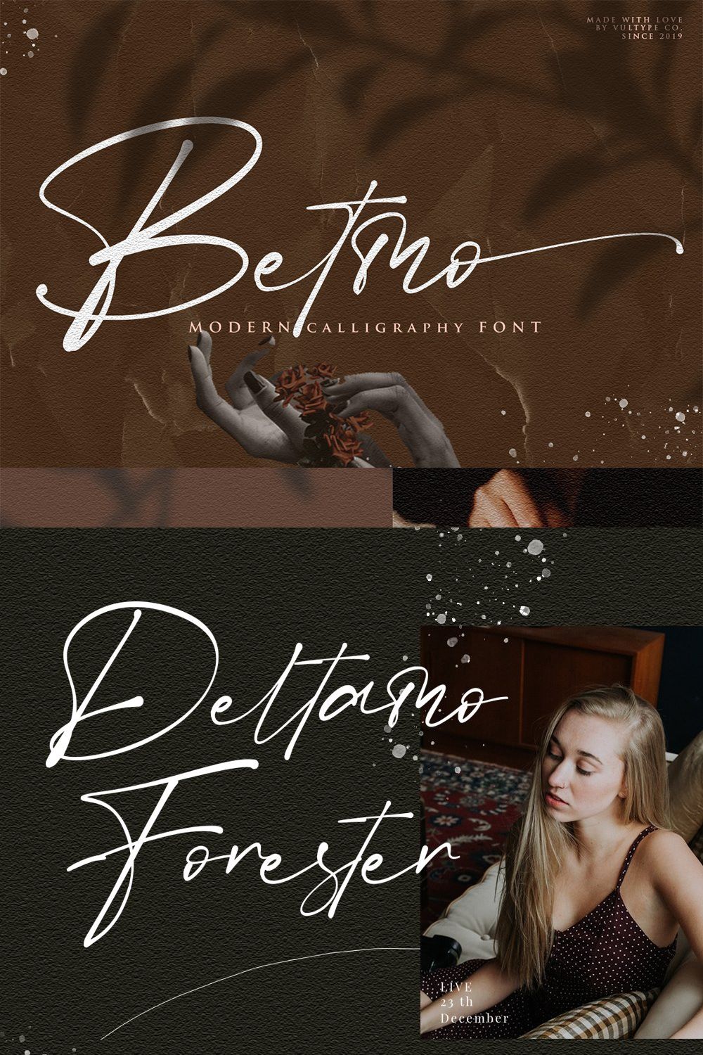 Betmo // Delight Calligraphy pinterest preview image.