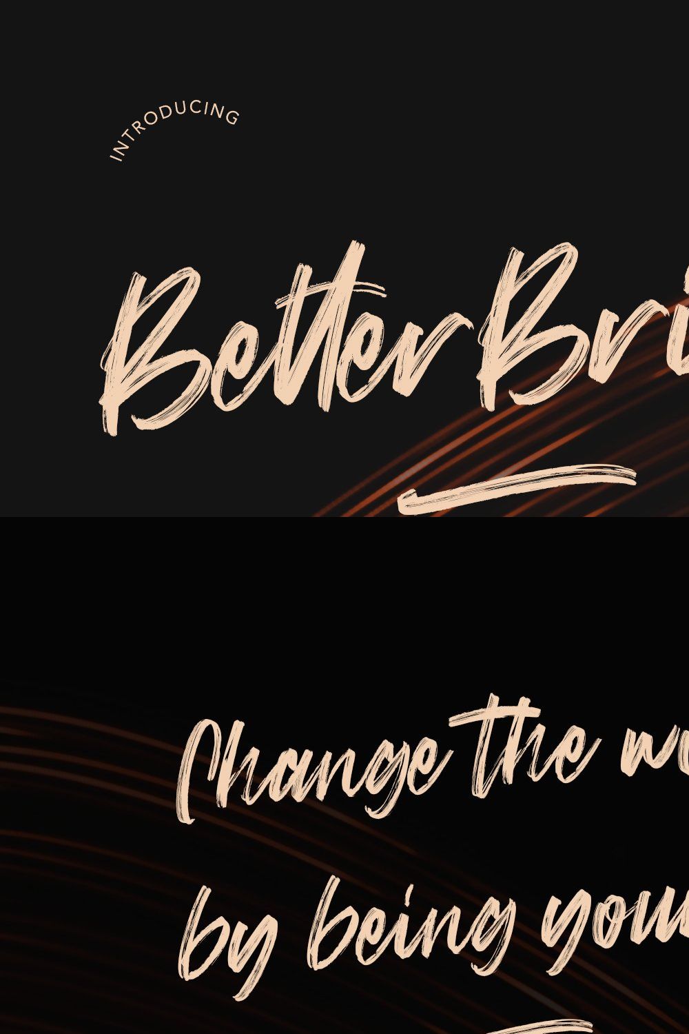 Better Brights Brush Font pinterest preview image.