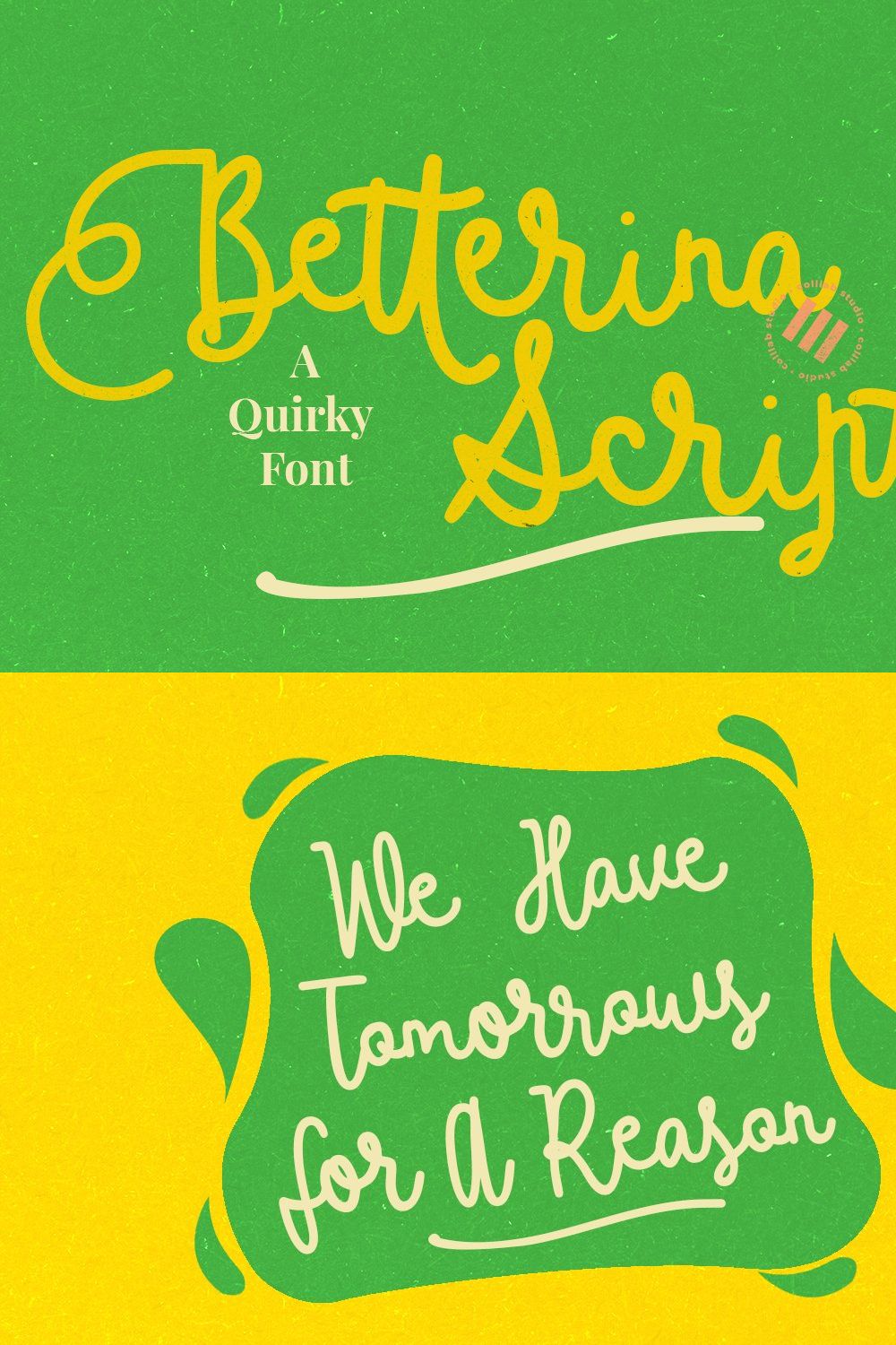 Betterina Script  | A Quirky Font pinterest preview image.