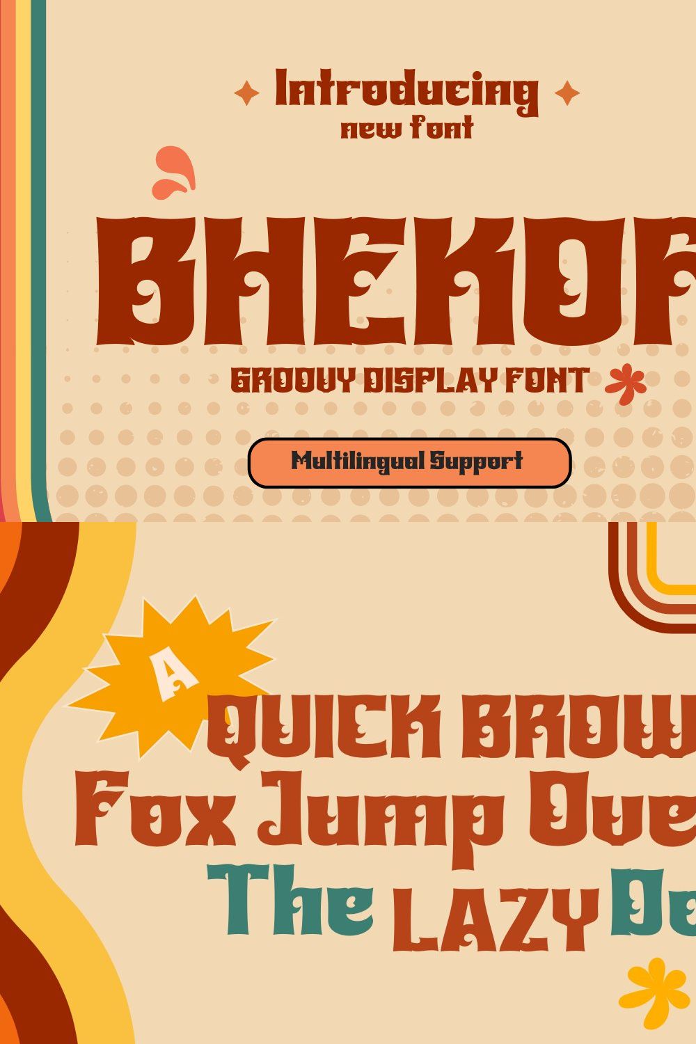 BHEKOF | Groovy Retro Font pinterest preview image.