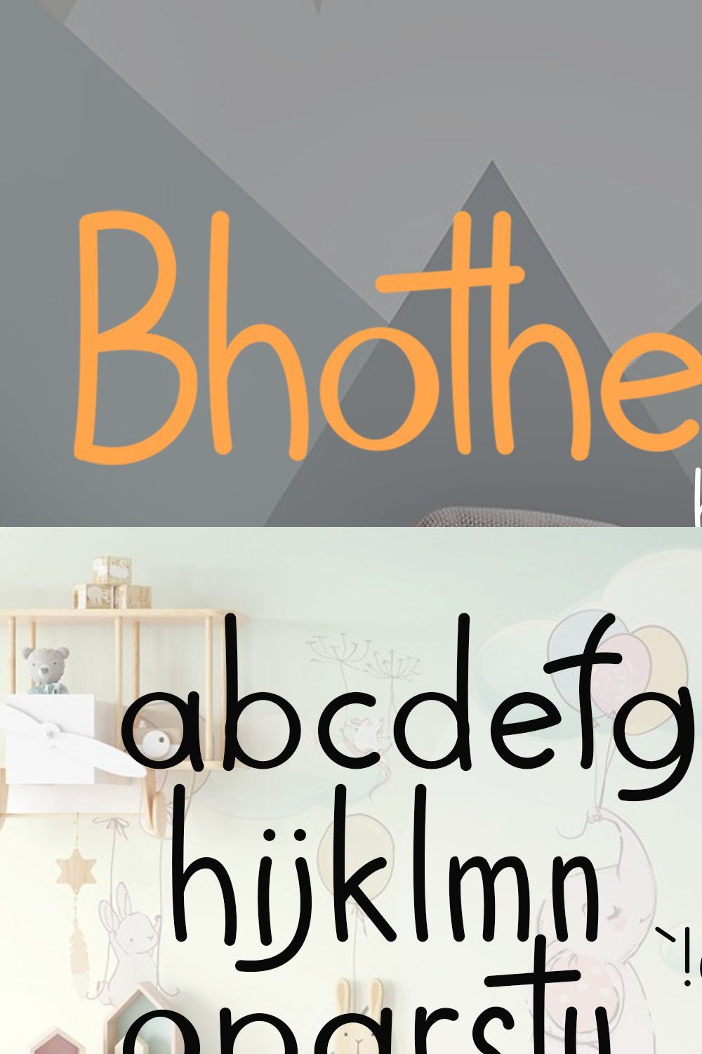 Bhother Kids- Handwritten Font pinterest preview image.