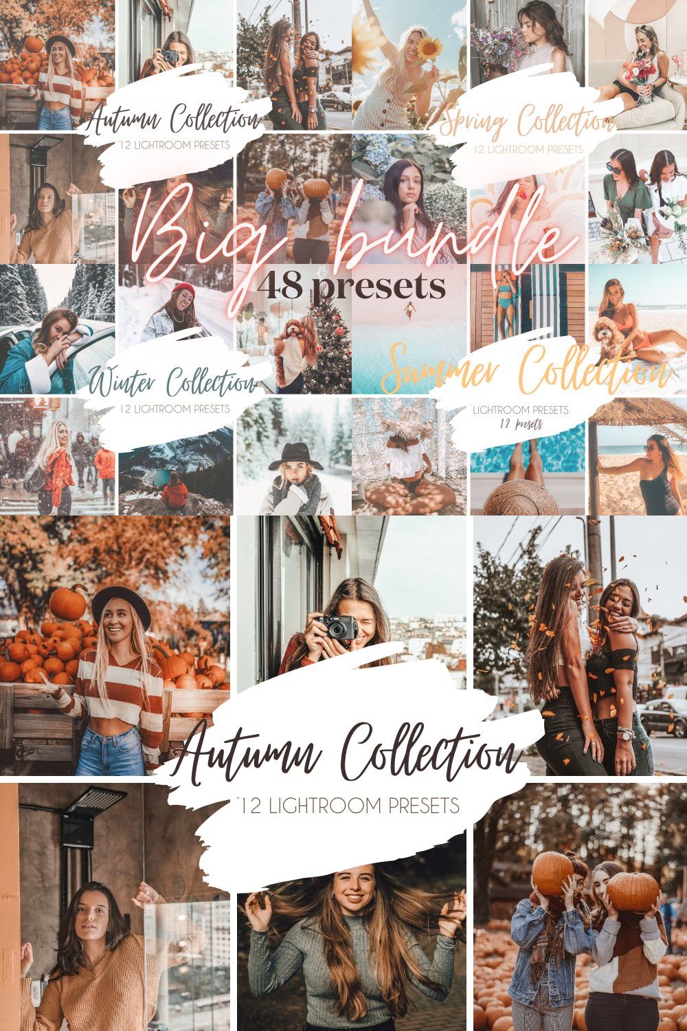 Big Bundle - 48 Presets Lightroom pinterest preview image.