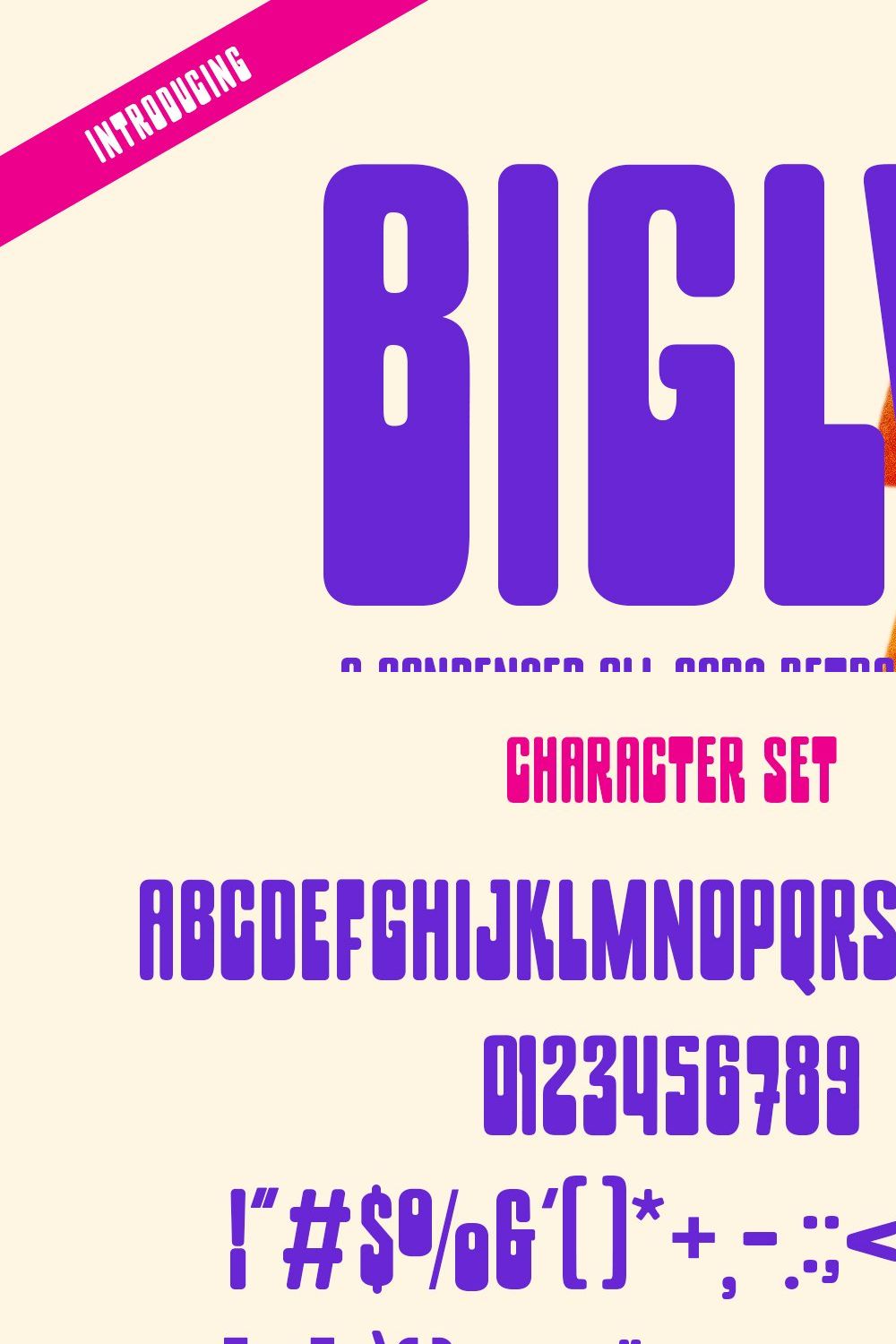 Bigly Condensed Retro Font pinterest preview image.