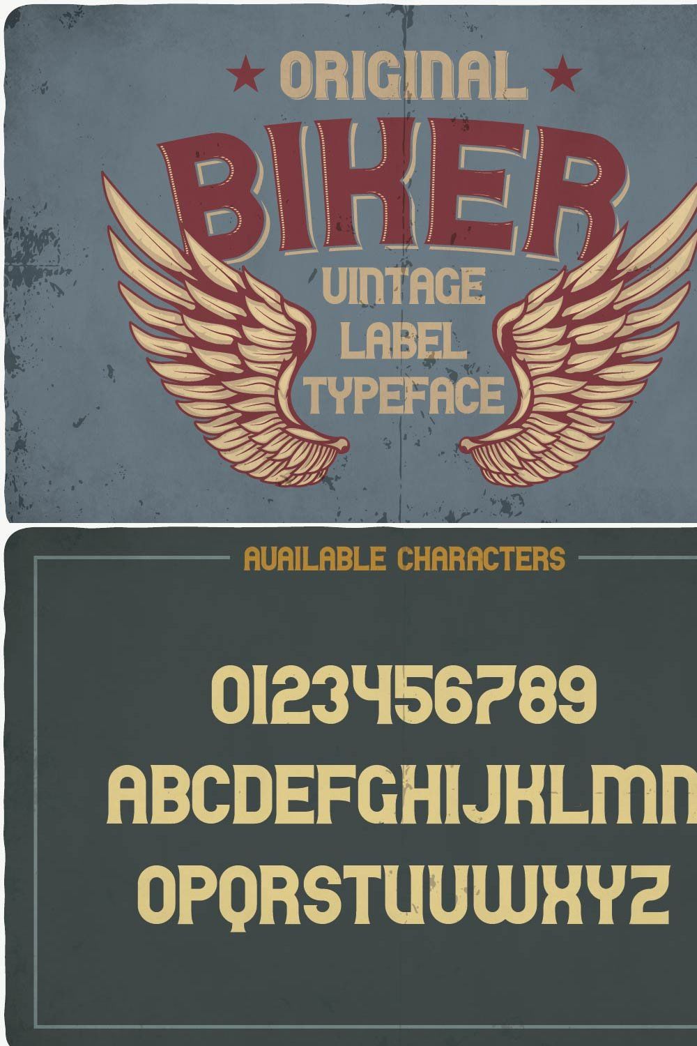 Biker typeface pinterest preview image.