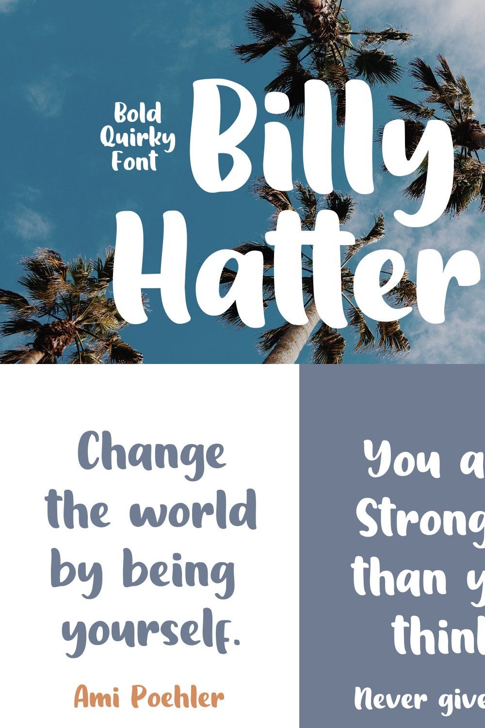 Billy Hatter Quirky Bold Font pinterest preview image.