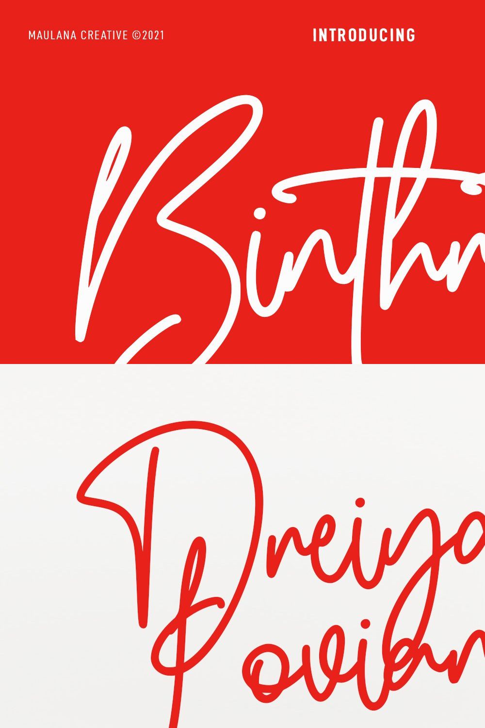 Binthrots Script Font pinterest preview image.