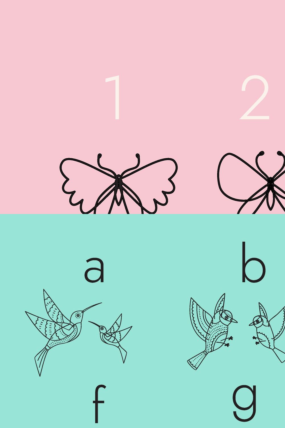 Birds and Butterflies Dingbats Font pinterest preview image.