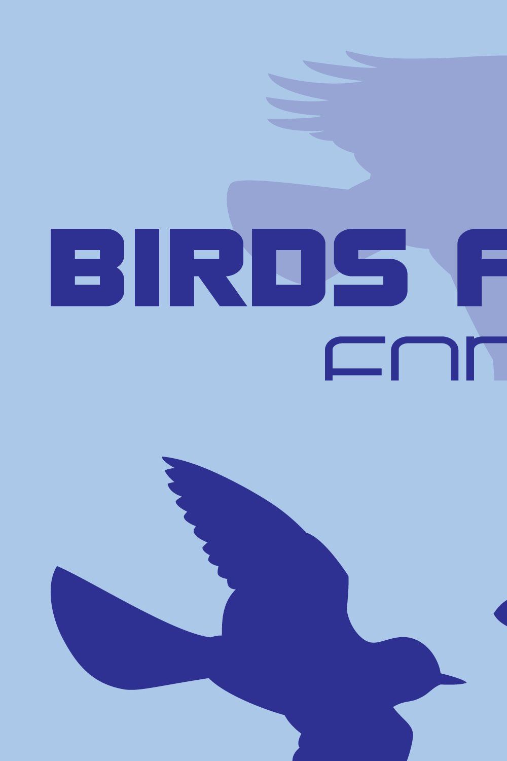 Birds Flying Font pinterest preview image.