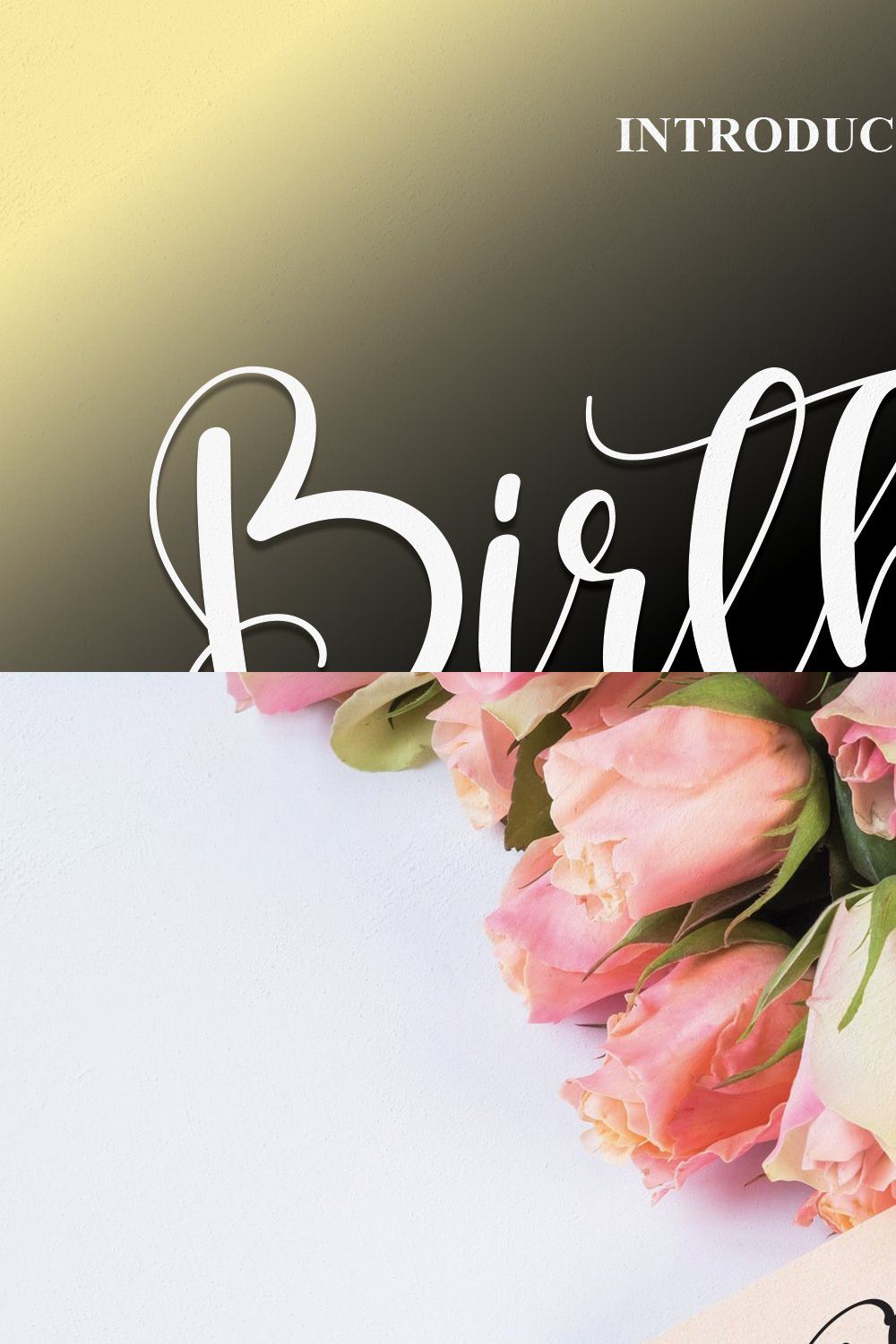 Birthday | Script Font pinterest preview image.