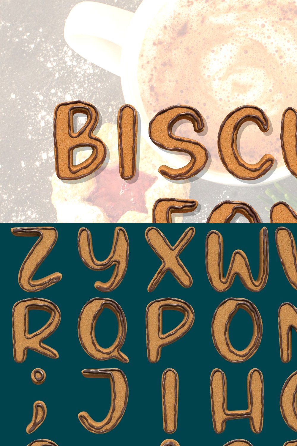 Biscuits Opentype SVG Font and PNGs pinterest preview image.
