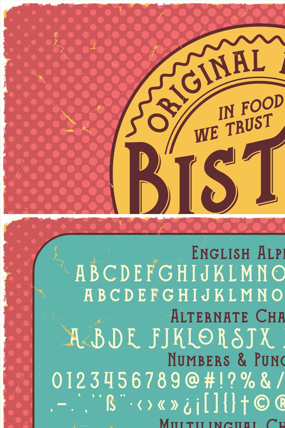 Bistro Font and graphics pinterest preview image.