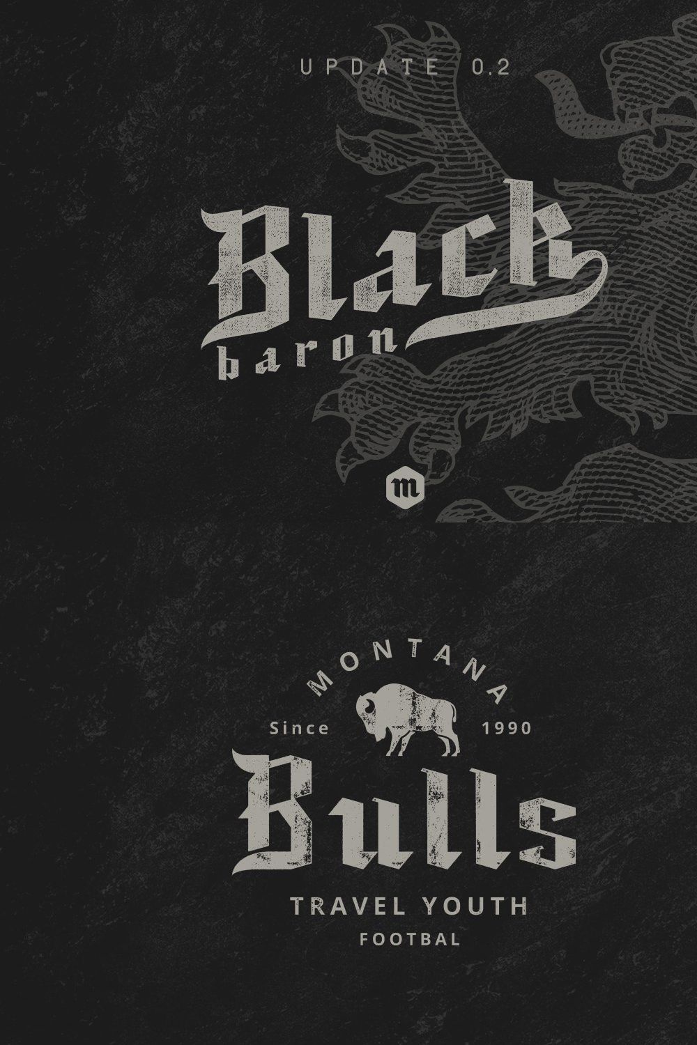 Black Baron - Blackletter Typeface pinterest preview image.