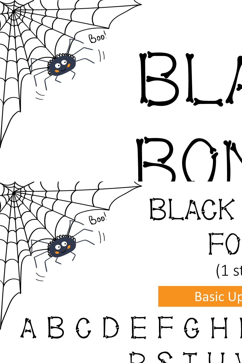 Black Bones Halloween Font pinterest preview image.