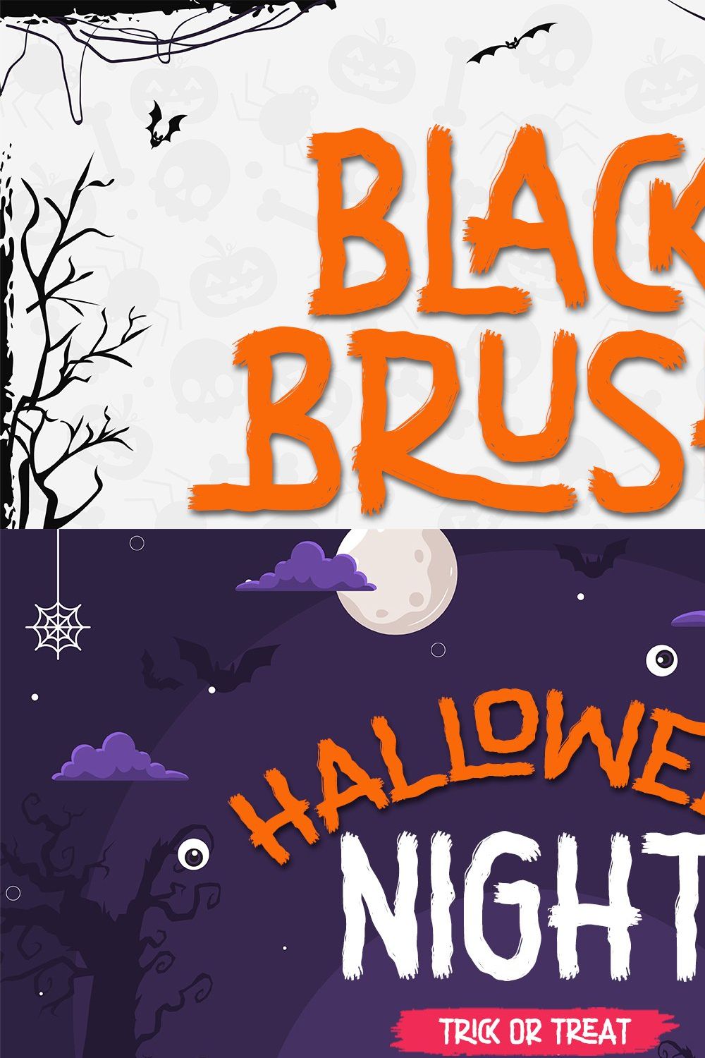 Black Brush - Brush Display Font pinterest preview image.