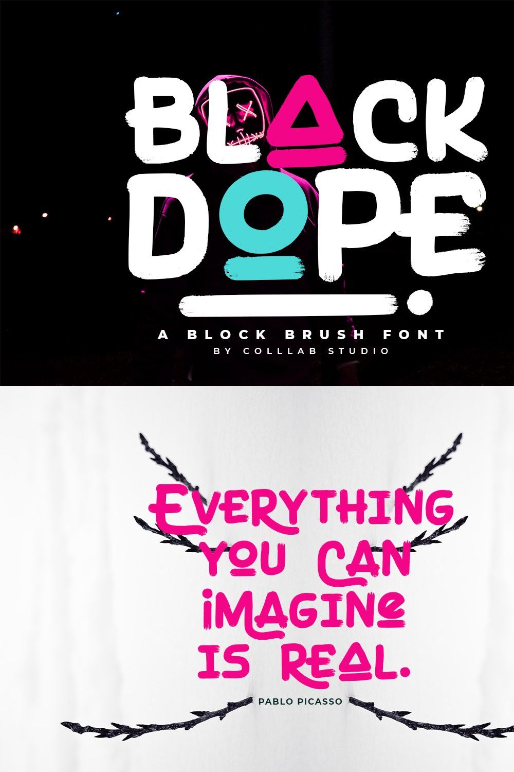 Black Dope | A Brush Font pinterest preview image.