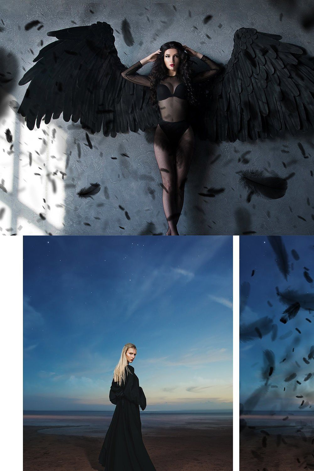 Black Feathers Overlays pinterest preview image.