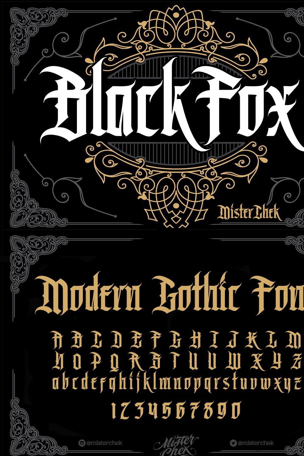 Black Fox pinterest preview image.