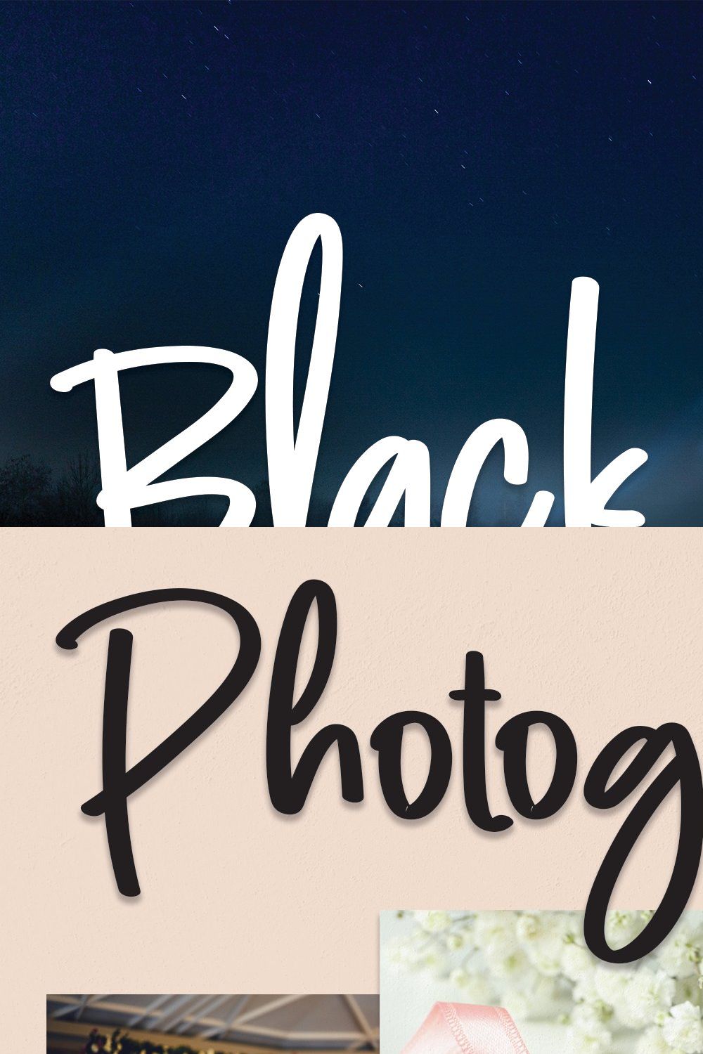 Black Light | Script Font pinterest preview image.