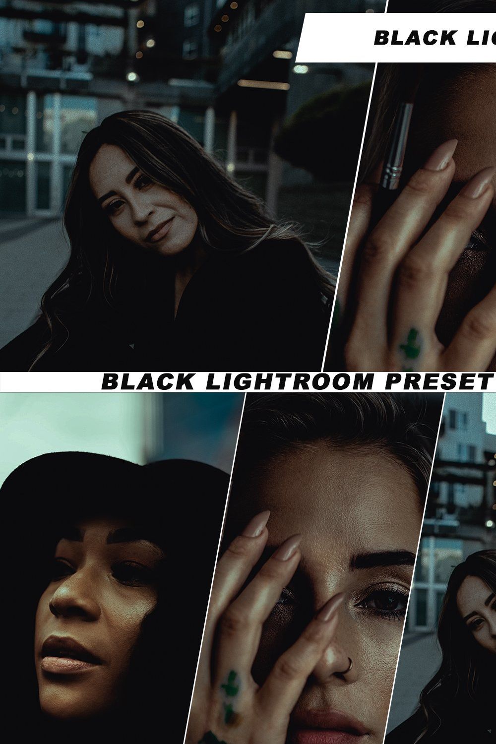 Black Lightroom Preset pinterest preview image.