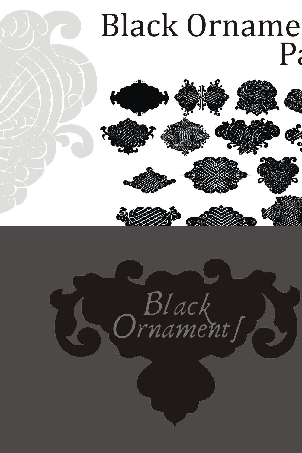 Black Ornaments Pack pinterest preview image.