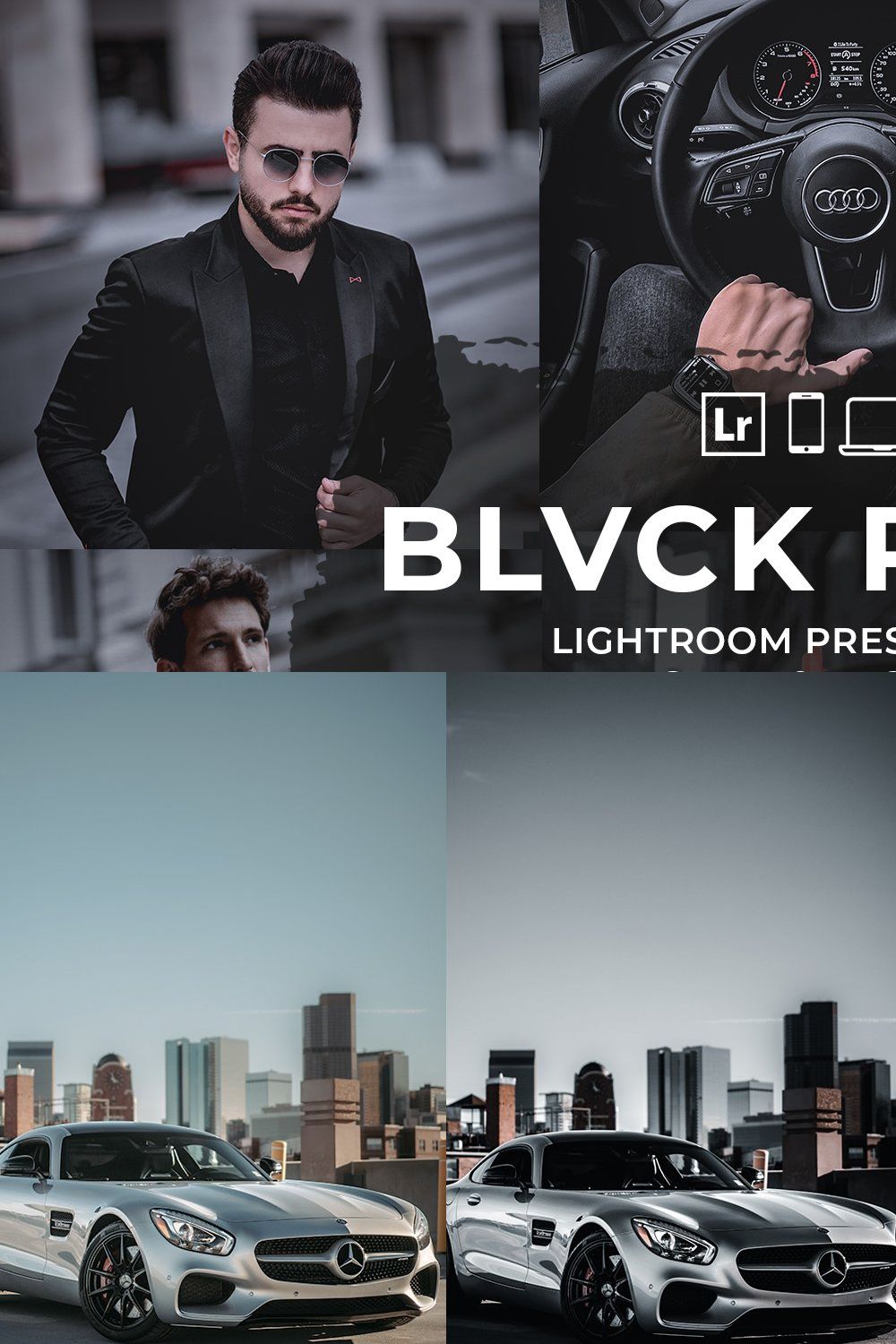 Black Paris Lightroom Presets pinterest preview image.