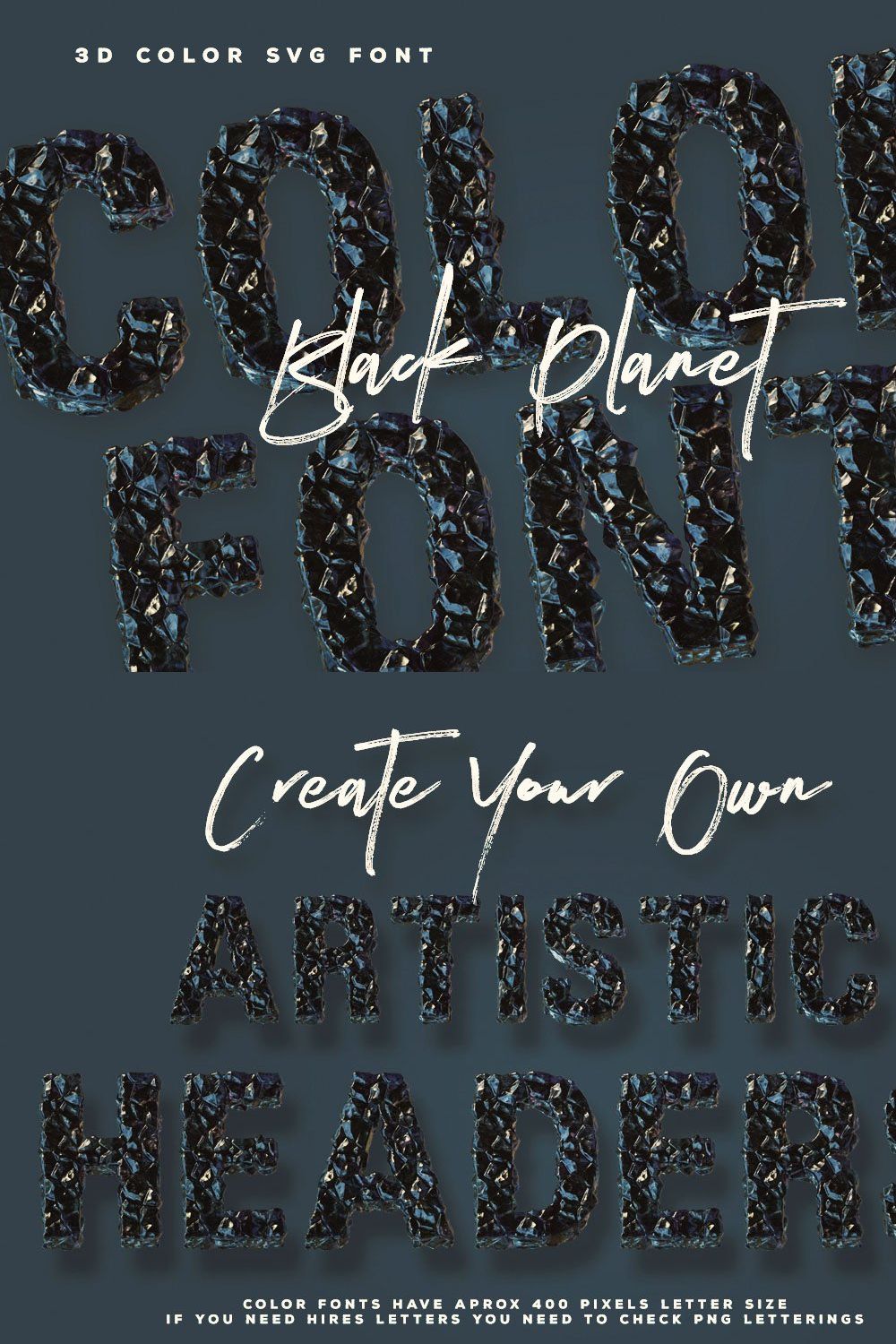 Black Planet - Color Font pinterest preview image.