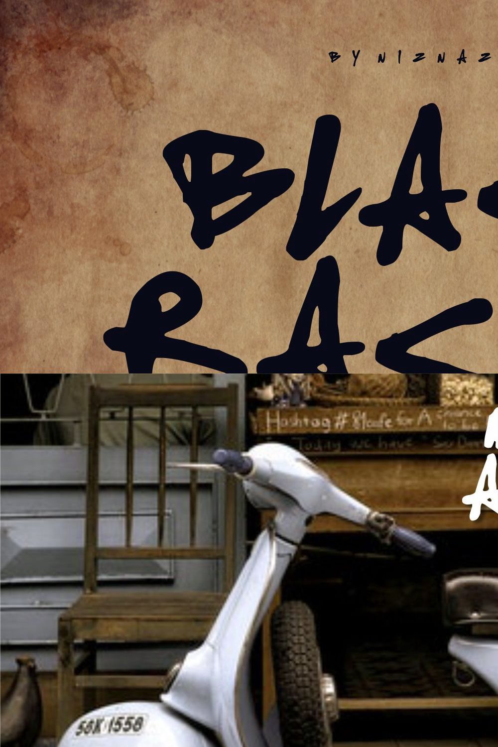 Black Racer - A Handwritten Font pinterest preview image.