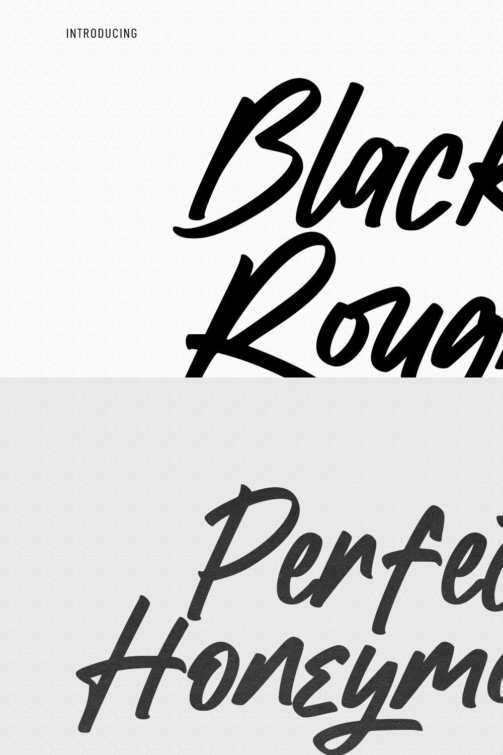 Black Rough Script Font pinterest preview image.